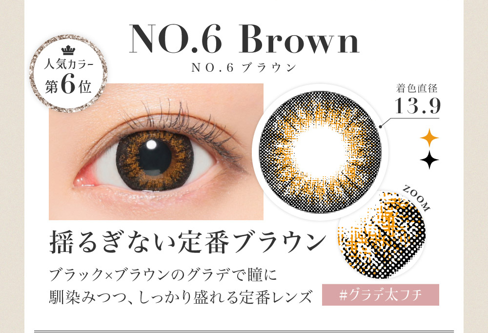 NO.6 Brown 揺るぎない定番ブラウン