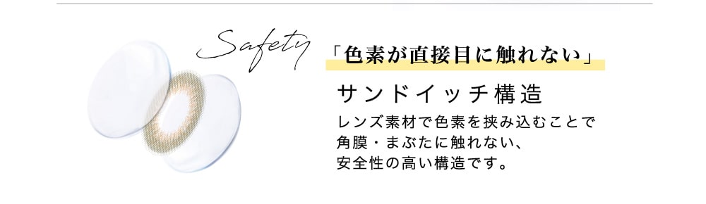 「色素が直接目に触れない」サンドイッチ構造