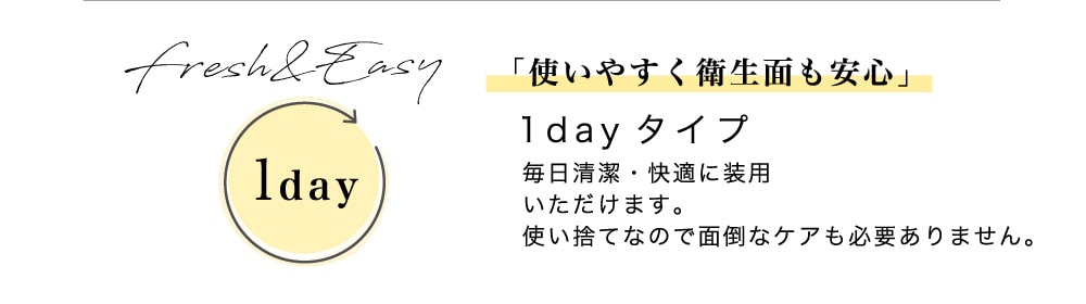 「使いやすく衛生面も安心」1dayタイプ