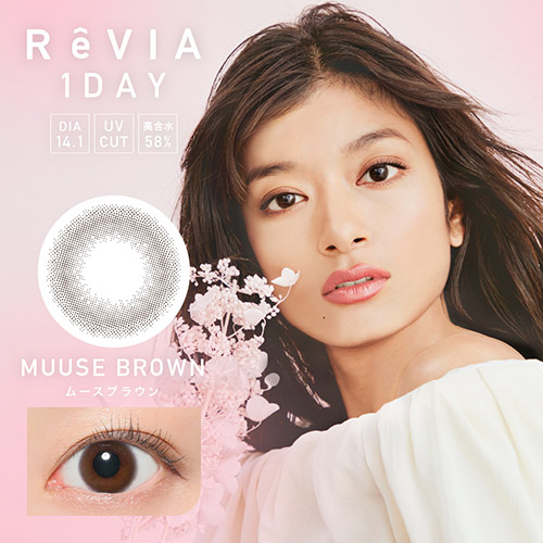 ReVIA 1day(レヴィア ワンデー) ムースブラウン DIA14.1㎜ UVカット 高含水58%